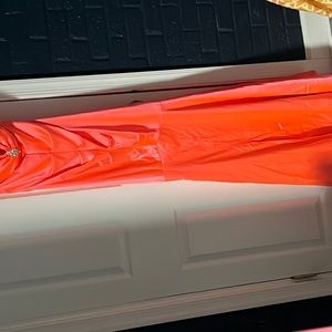 Mermaid prom dress coral pink. Silky outer layer. Wore for prom in 2014